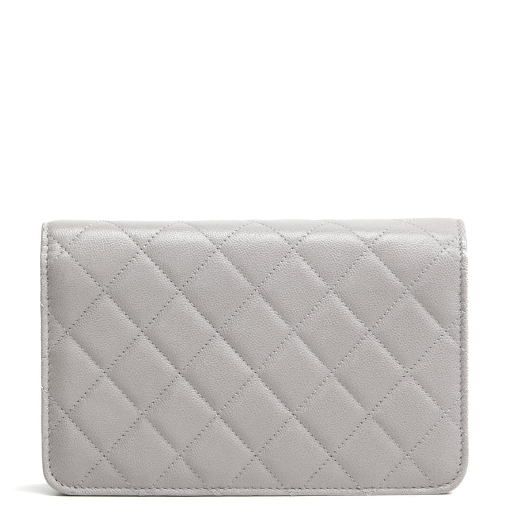 CHANEL Quilted Wallet On Chain - Gray