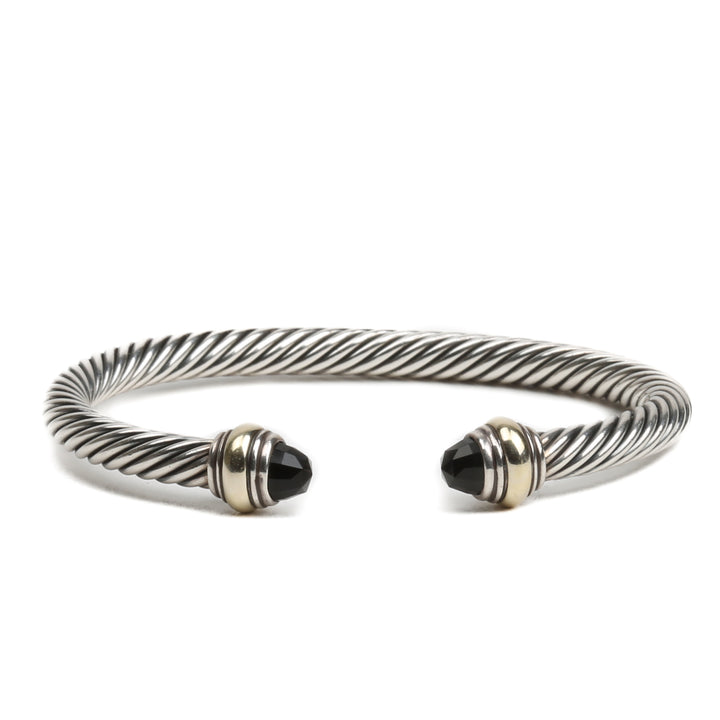 DAVID YURMAN Two Tone Onyx Cable Cuff Bracelet - FINAL SALE