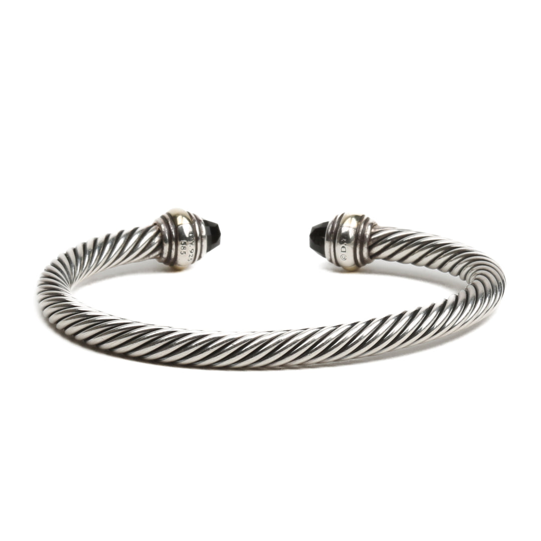 DAVID YURMAN Two Tone Onyx Cable Cuff Bracelet - FINAL SALE