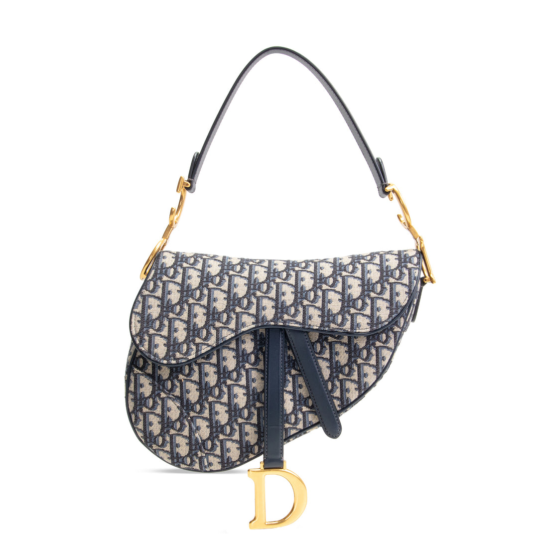 DIOR Saddle Bag - Blue Oblique Canvas