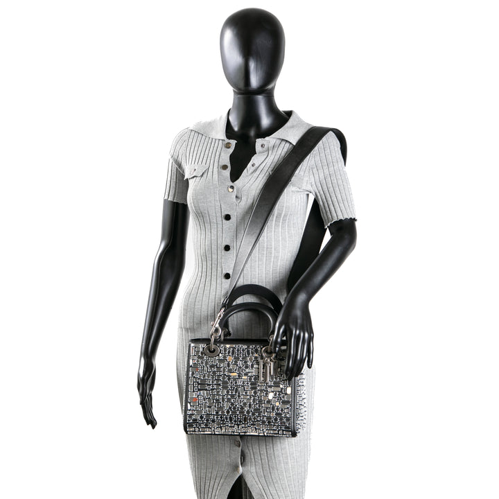 Christian Dior Mosaic of Mirrors Medium Lady Dior Bag - Black Outlet Final Sale