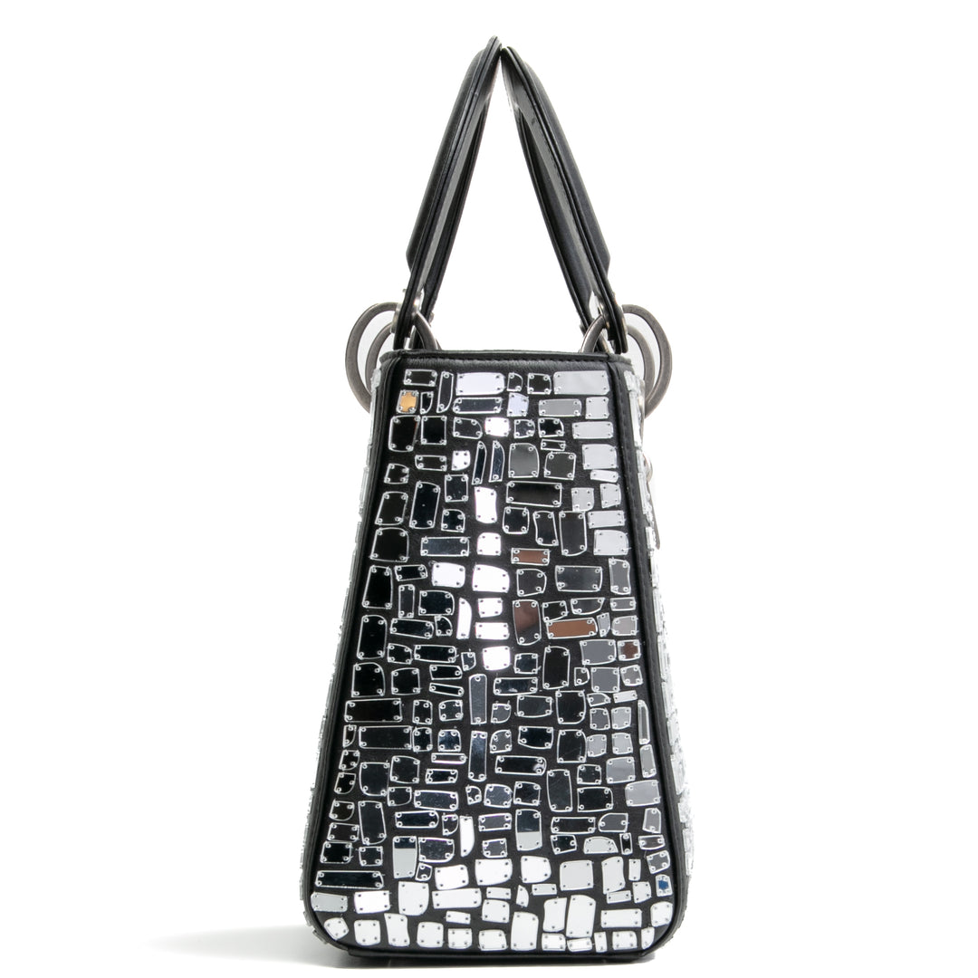 Christian Dior Mosaic of Mirrors Medium Lady Dior Bag - Black Outlet Final Sale