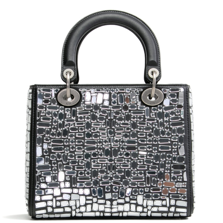 Christian Dior Mosaic of Mirrors Medium Lady Dior Bag - Black Outlet Final Sale