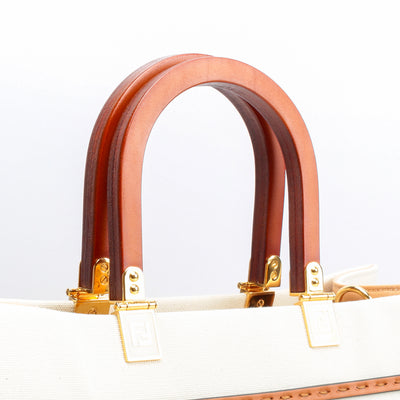 FENDI Canvas Sunshine Medium Shopping Tote - Ivory