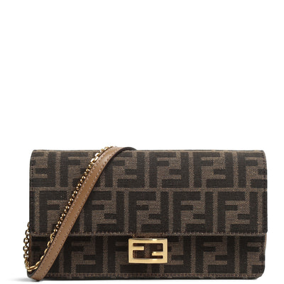 FENDI Jacquard FF 1974 Baguette Wallet On Chain w/ straps