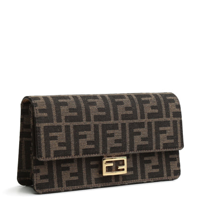 FENDI Jacquard FF 1974 Baguette Wallet On Chain w/ straps