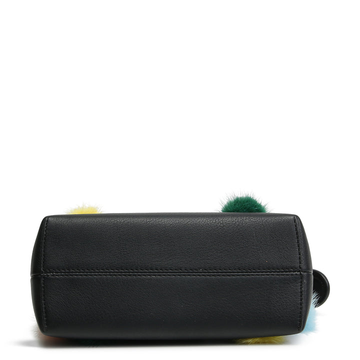 FENDI Pom Pom Mini By The Way Shoulder Bag - Black