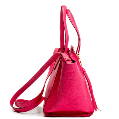 FERRAGAMO Pebbled Leather Amy Small Tote - Pink - OUTLET FINAL SALE