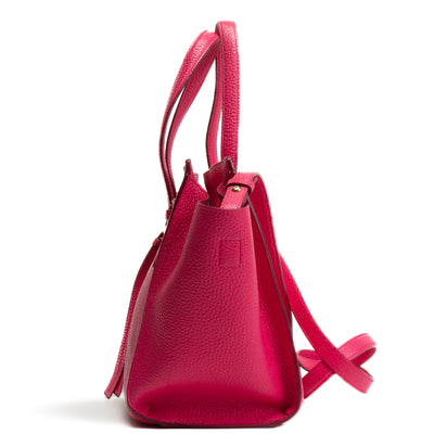 FERRAGAMO Pebbled Leather Amy Small Tote - Pink - OUTLET FINAL SALE