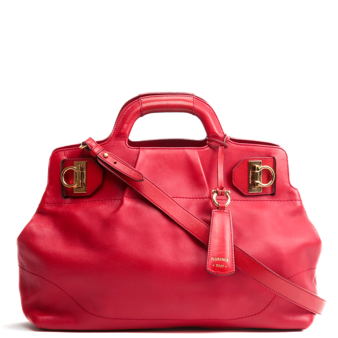 FERRAGAMO Leather Satchel Bag - OUTLET ITEM FINAL SALE