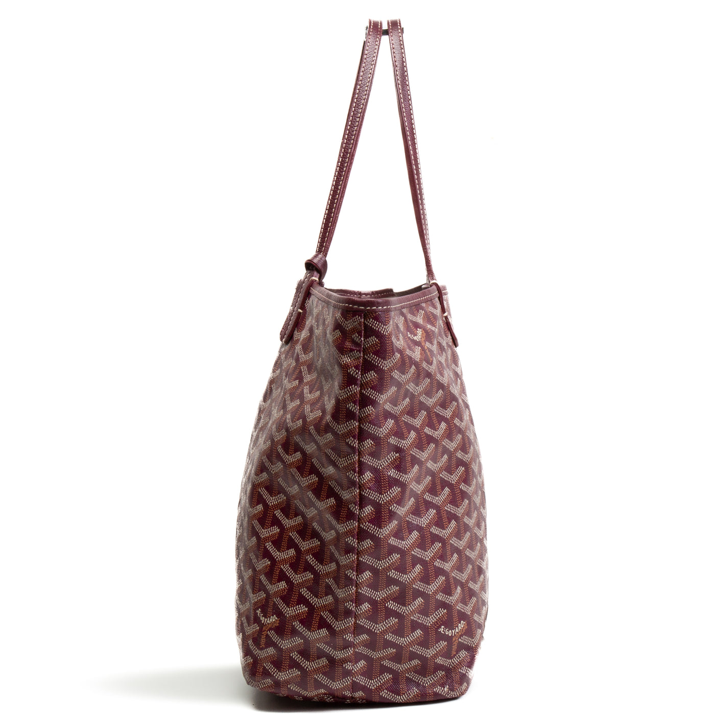 GOYARD Goyardine St. Louis PM Tote w/ pouch -Burgundy OUTLET FINAL SALE