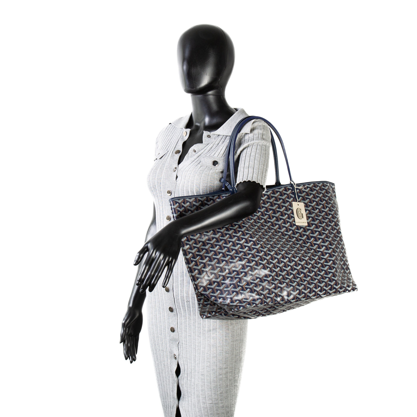 GOYARD Goyardine St.Louis Tote GM -Navy Blue