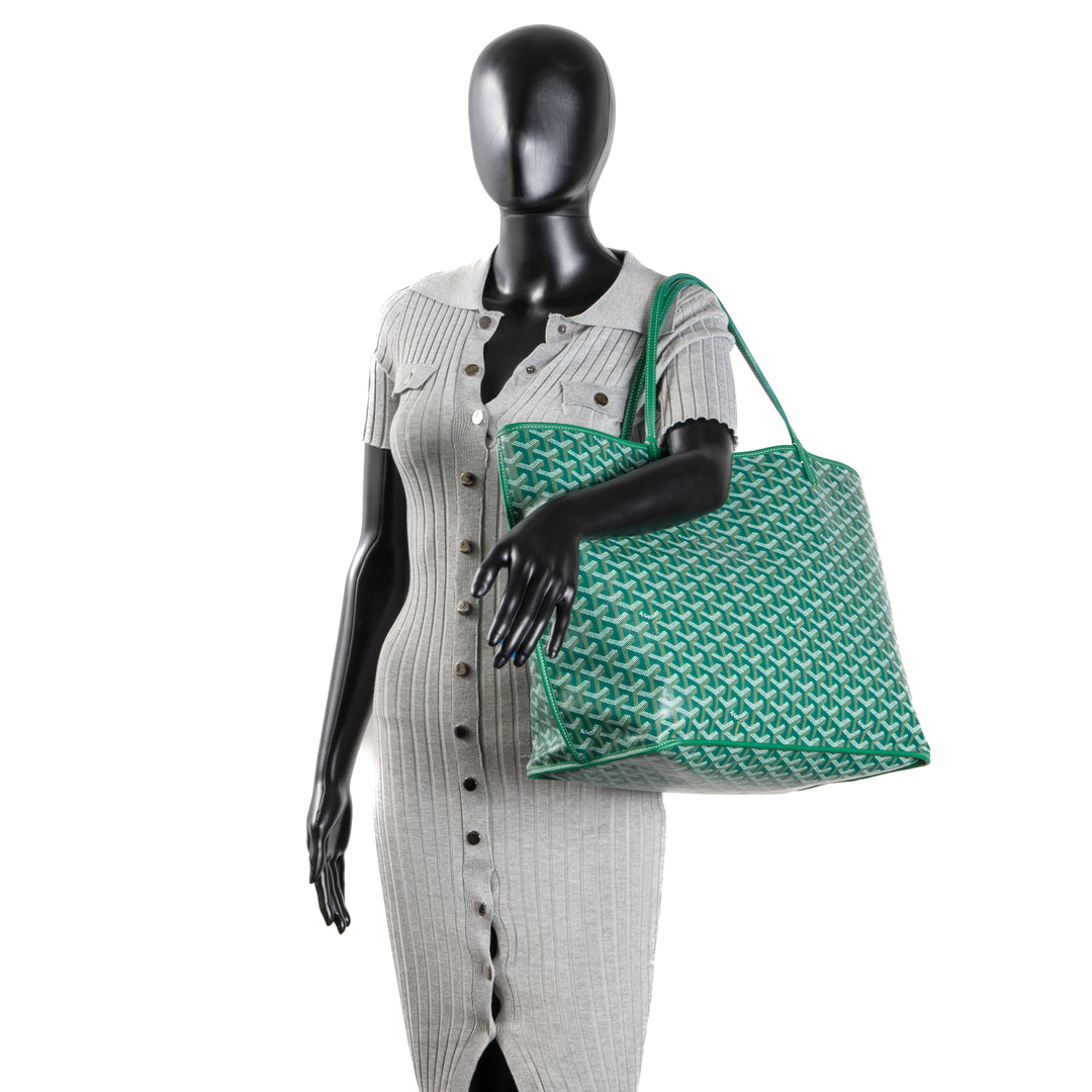 GOYARD Goyardine Reversible Anjou GM w/ pouch - Green