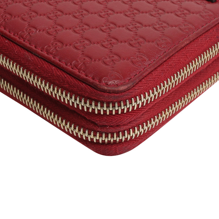 GUCCI Microguccissima Zip Around Top Handle Travel Wallet - Burgundy - OUTLET FINAL SALE