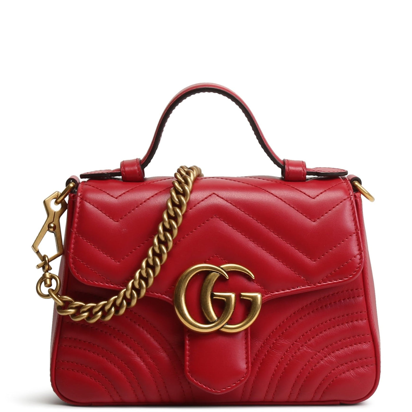 GUCCI Marmont Top Handle Mini w/strap - Red OUTLET FINAL SALE