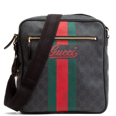 GUCCI GG Supreme Web Messenger - Black