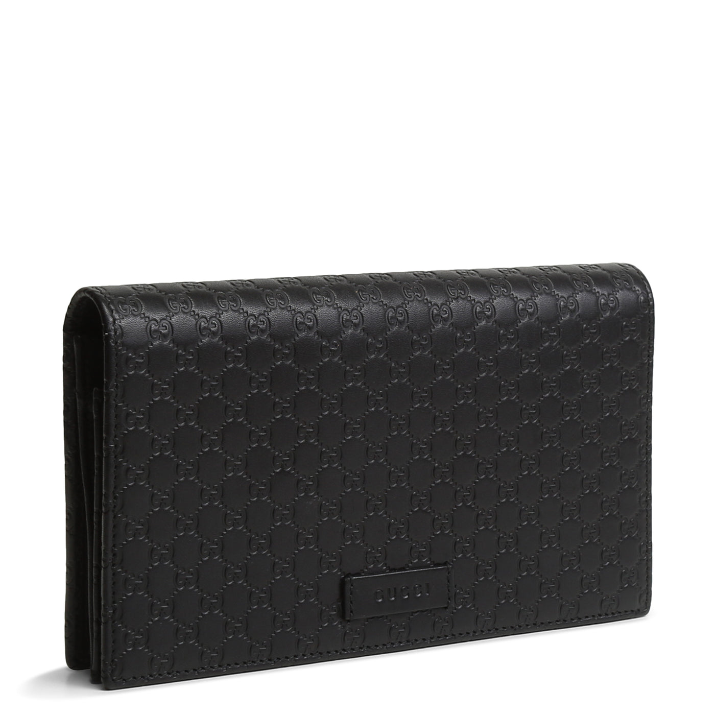 GUCCI Guccissima Wallet on Strap - Black