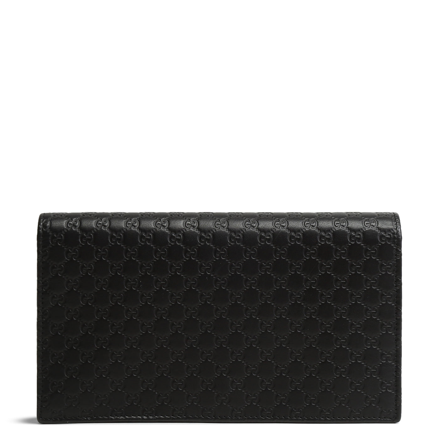 GUCCI Guccissima Wallet on Strap - Black