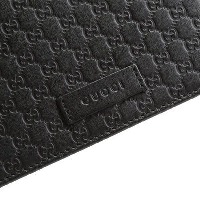 GUCCI Guccissima Wallet on Strap - Black