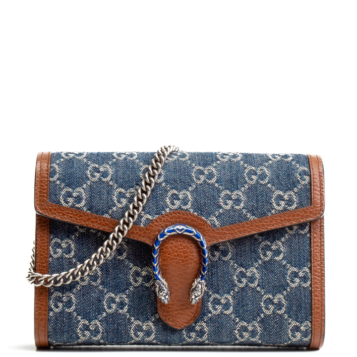 GUCCI GG Denim Dionysus Wallet on Chain