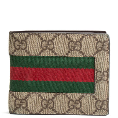 GUCCI GG Supreme Web BiFold Wallet OUTLET FINAL SALE