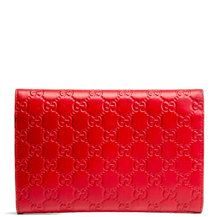 GUCCI Guccissima Padlock Clutch Wallet - Red OUTLET FINAL SALE