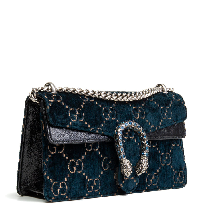 GUCCI GG Velvet Crystal Dionysus Shoulder Bag - Teal