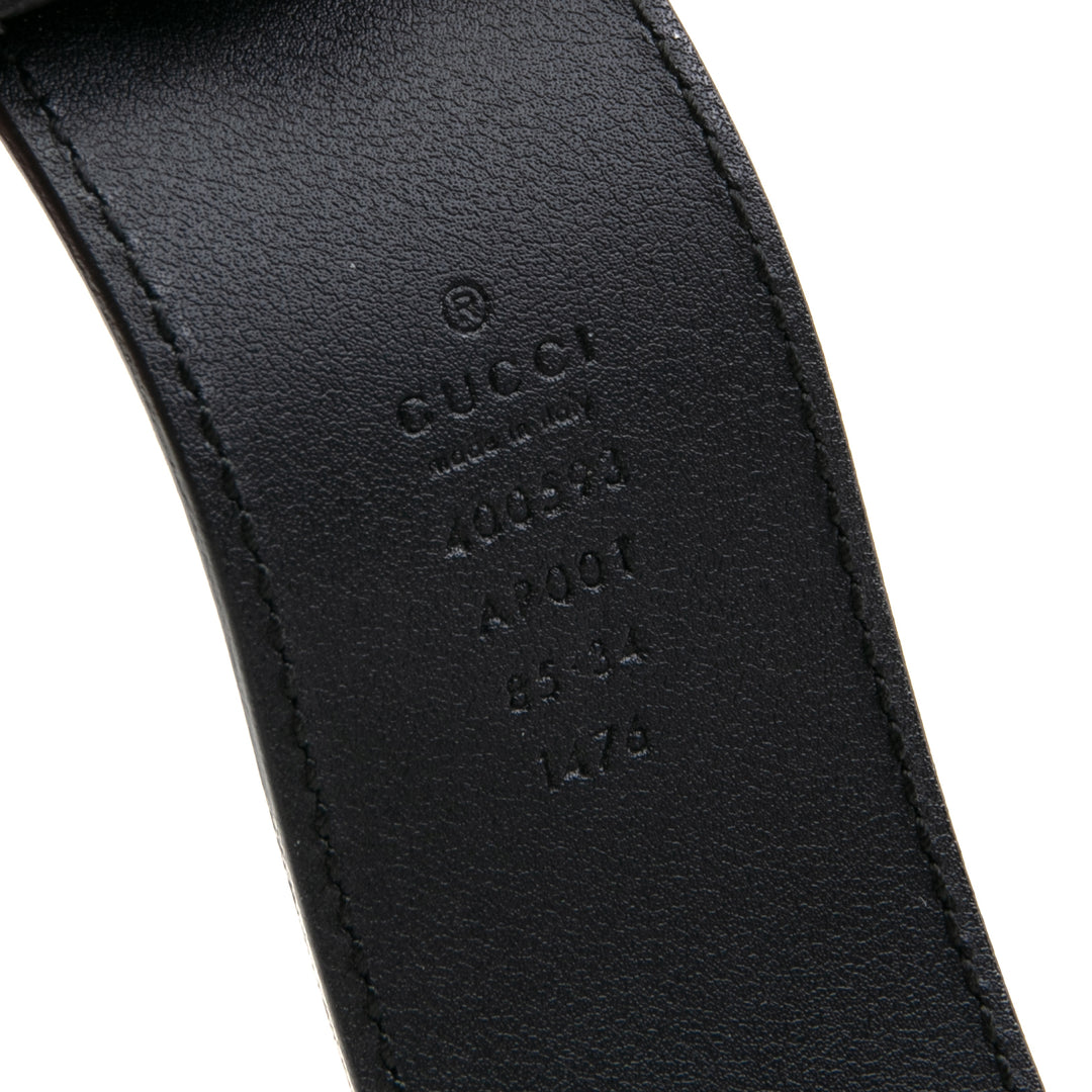 GUCCI Leather Marmont GG Belt 85/34 -Black OUTLET FINAL SALE