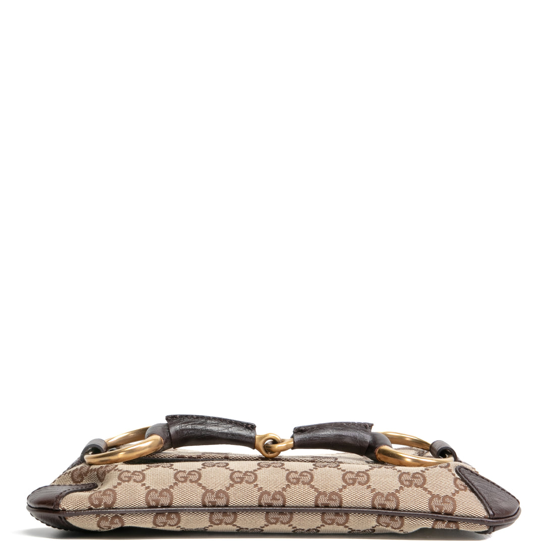 Gucci GG Canvas Horsebit -Ketten -Umhängetasche