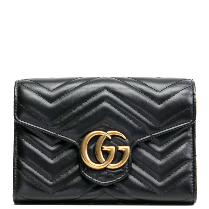 GUCCI GG Marmont Chain Wallet - Black