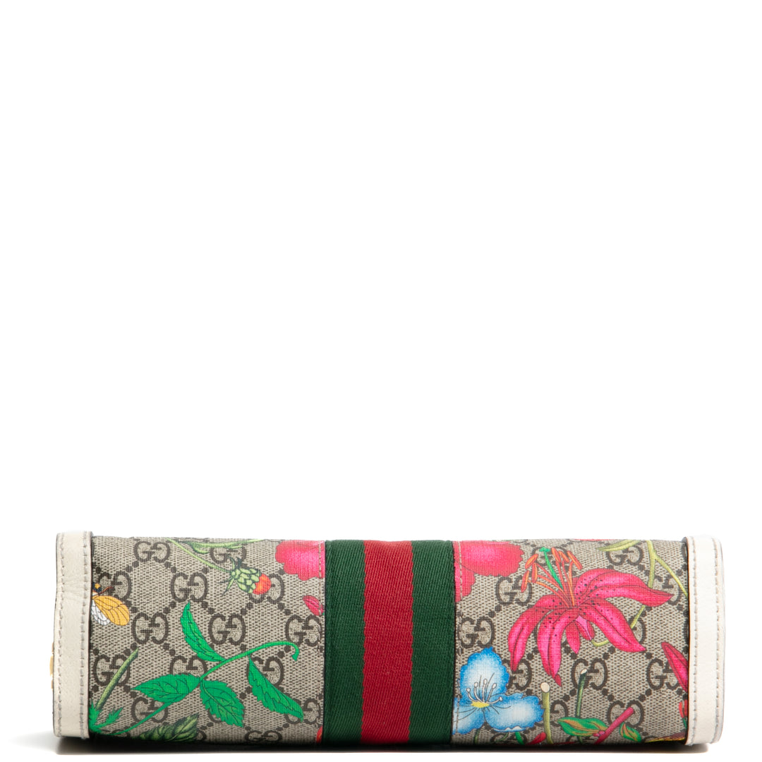 Gucci GG Supreme Ophidia Flora kleine Kette Kupplung - Outlet Final Sale