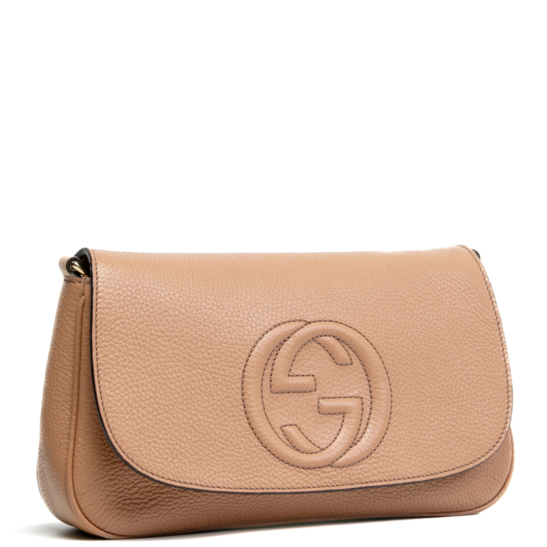 GUCCI Medium Soho Chain Crossbody - Nude