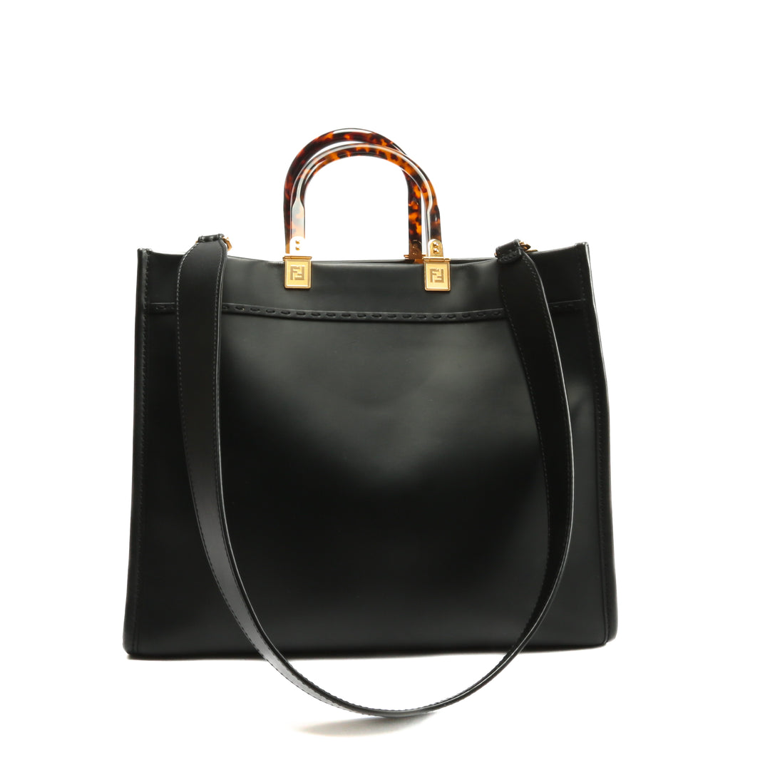 FENDI Medium Sunshine Shopping Tote Bag - Black