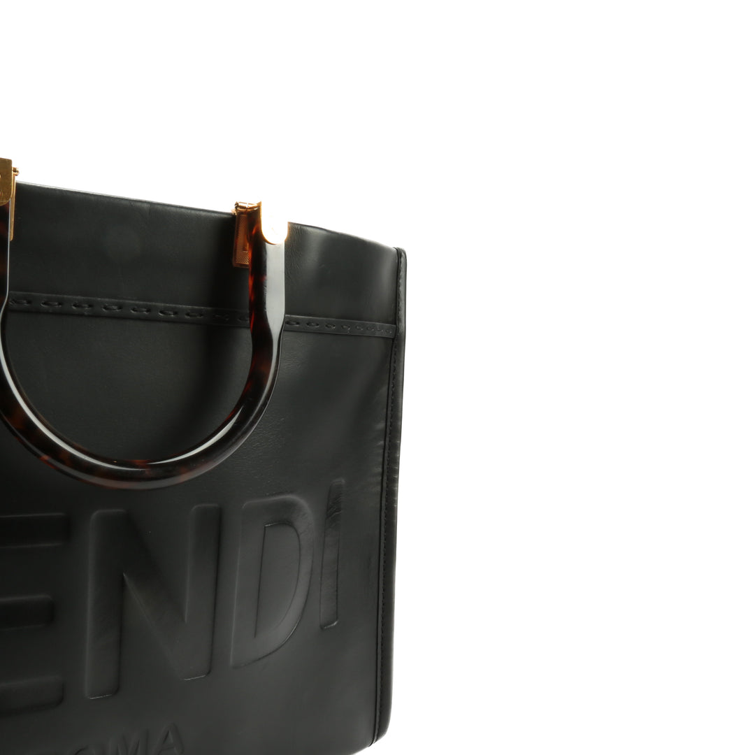 FENDI Medium Sunshine Shopping Tote Bag - Black