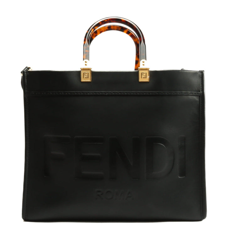 FENDI Medium Sunshine Shopping Tote Bag - Black