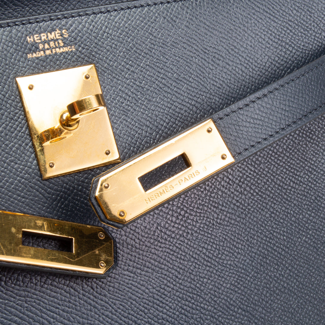 HERMES Vintage Kelly Epsom Sellier 32 - Navy Blue