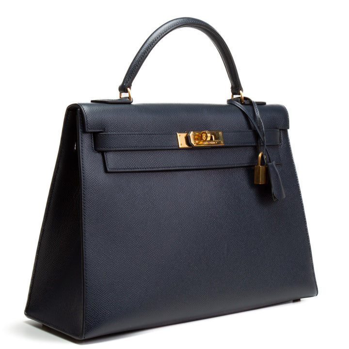 HERMES Vintage Kelly Epsom Sellier 32 - Navy Blue