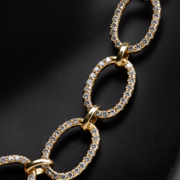 IRENE NEUWIRTH 18k Yellow Gold Oval Link Diamond Bracelet - FINAL SALE