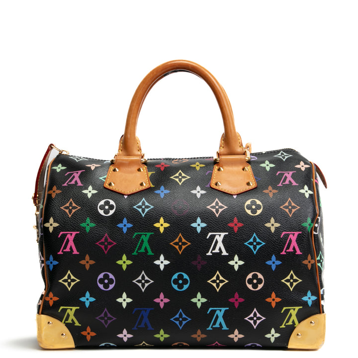 LOUIS VUITTON x Takashi Murakami Monogram Multicolore Speedy 30- Black