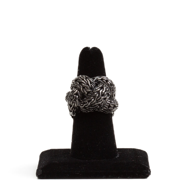 JOHN HARDY Black Rhodium Chain Knot Cocktail Ring - FINAL SALE