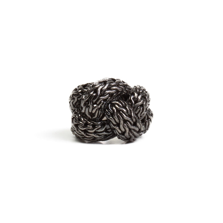 JOHN HARDY Black Rhodium Chain Knot Cocktail Ring - FINAL SALE