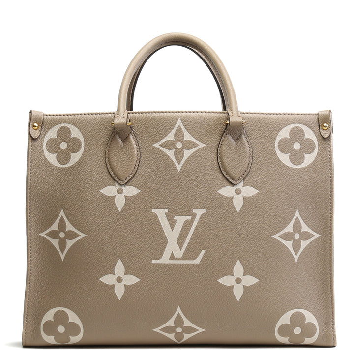 LOUIS VUITTON Bicolor Monogram Empreinte Onthego MM - Dove