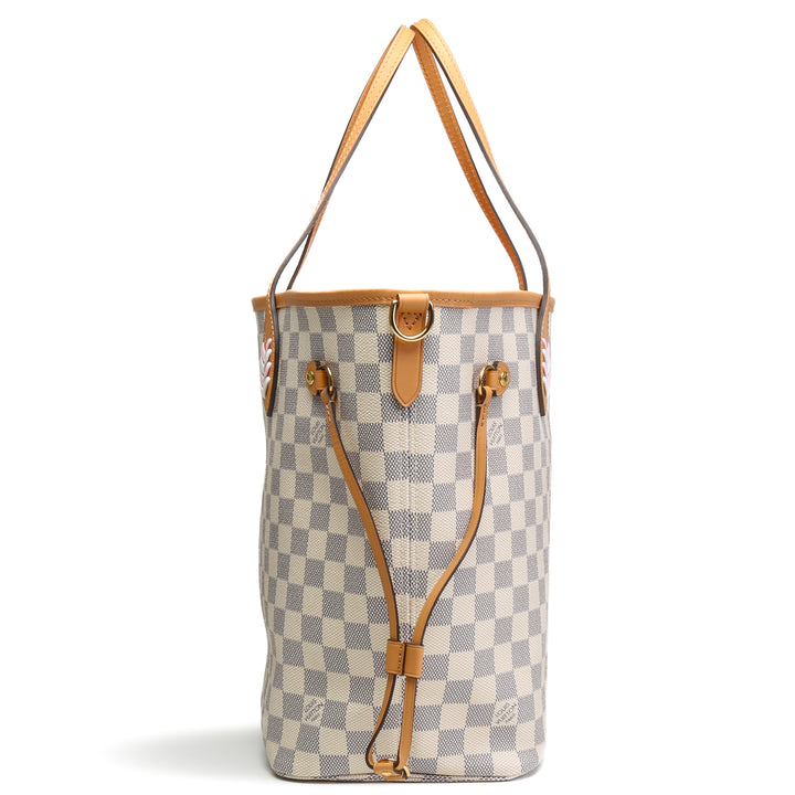 LOUIS VUITTON Braided Damier Azur Neverfull MM w/pouch