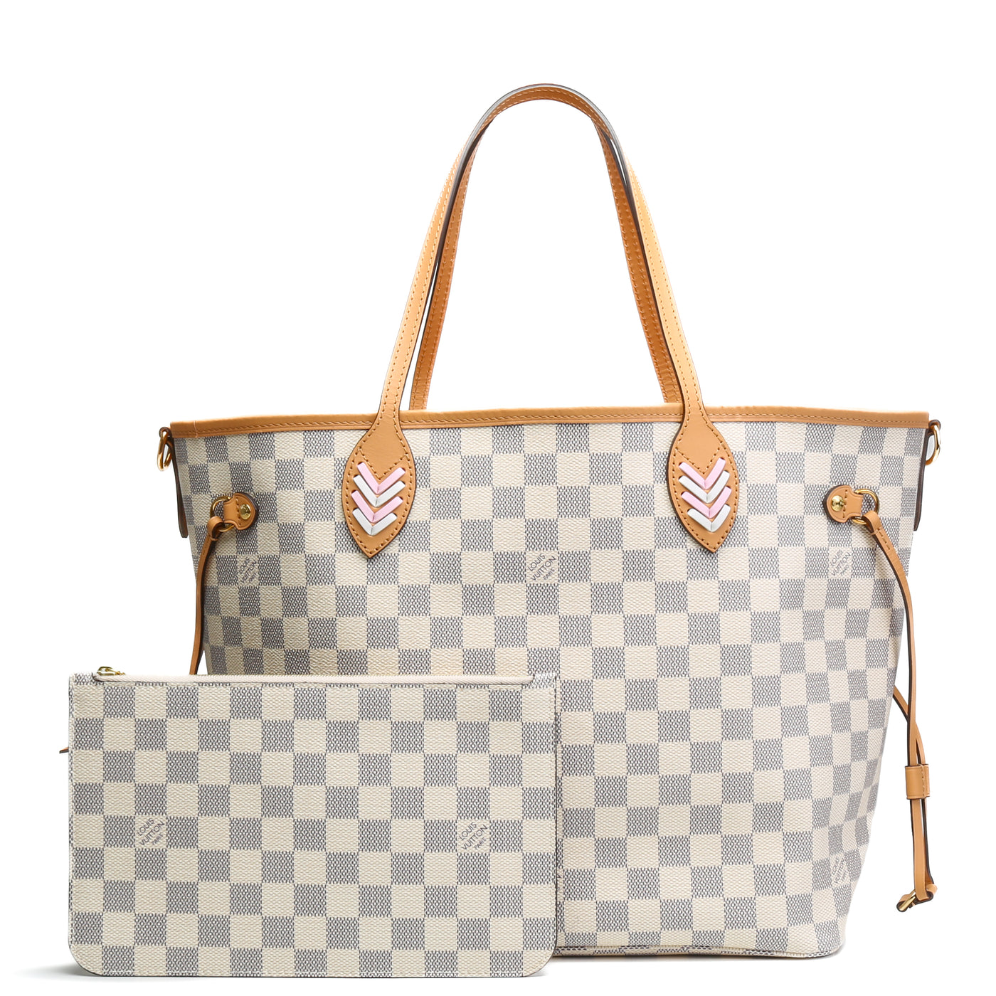 LOUIS VUITTON Braided Damier Azur Neverfull MM w/pouch