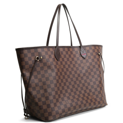 LOUIS VUITTON Damier Ebene Neverfull w/ pouch GM