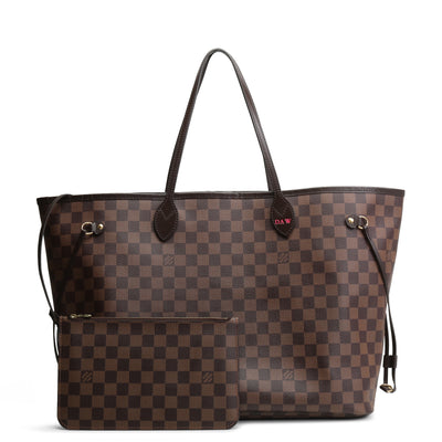 LOUIS VUITTON Damier Ebene Neverfull w/ pouch GM