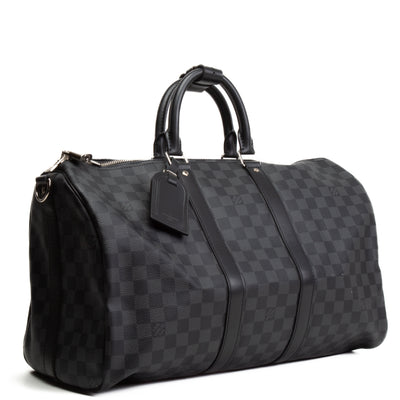 LOUIS VUITTON Damier Graphite Keepall Bandouliere 45