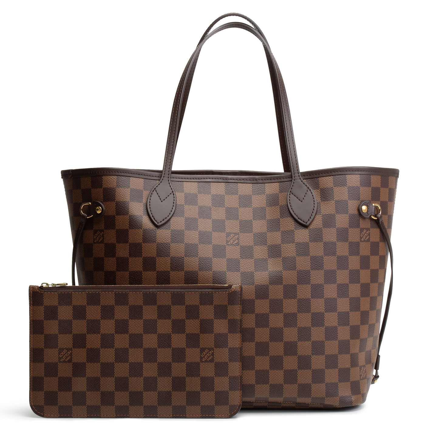 LOUIS VUITTON Damier Ebene Neverfull MM w/ pouch