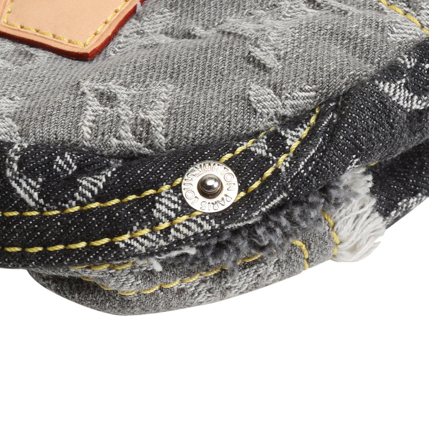 LOUIS VUITTON Monogram Denim Patchwork Pouchy Shoulder Bag- Black