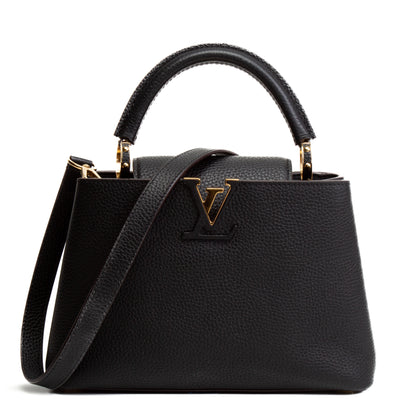 LOUIS VUITTON Taurillon Capucines BB - Black